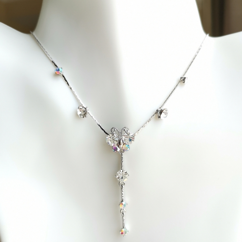 🆕 Crystal necklace  prom bridesmaid flower girl - Picture 4 of 6